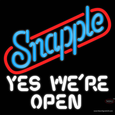 Snapple Yes We are Open Real Neon Glass Tube Neon Sign 