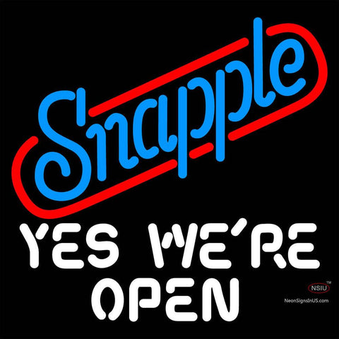 Snapple Yes We are Open Neon Sign 