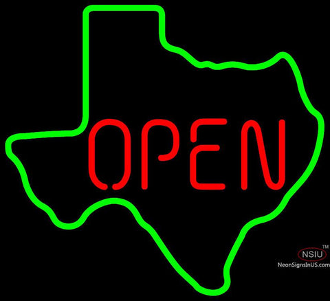 OPEN Texas State Neon Beer Sign x 