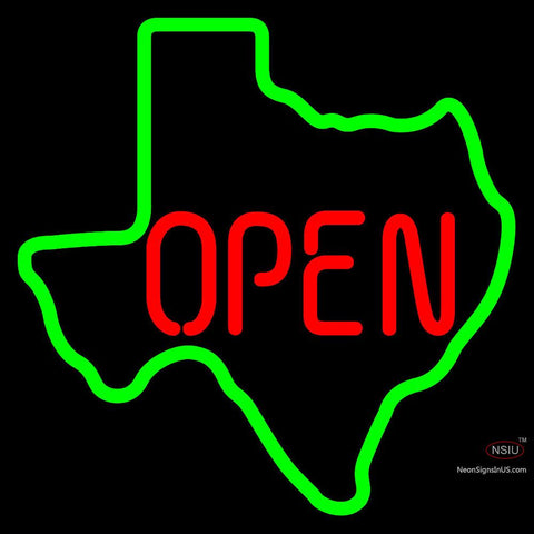 OPEN Texas State Neon Sign 