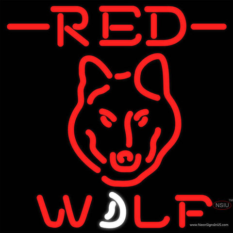 Red Wolf Head all Neon Beer Sign