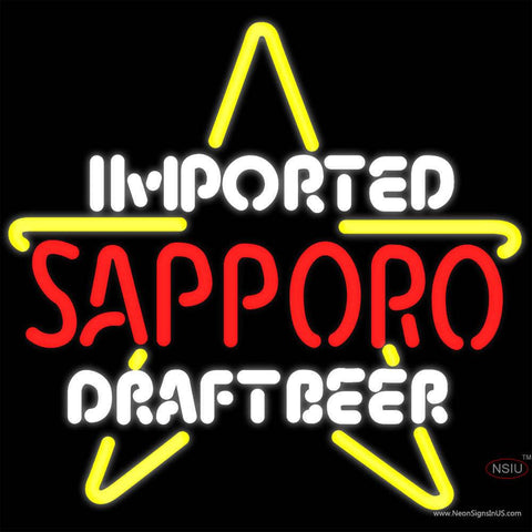 Sapporo Draft Beer Real Neon Glass Tube Neon Sign
