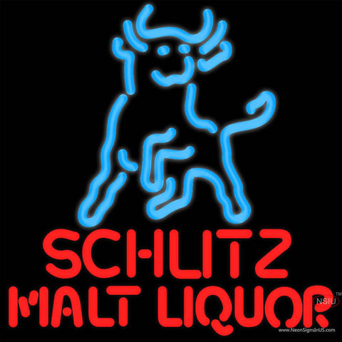 Schlitz Malt Liquor Bull Neon Beer Sign