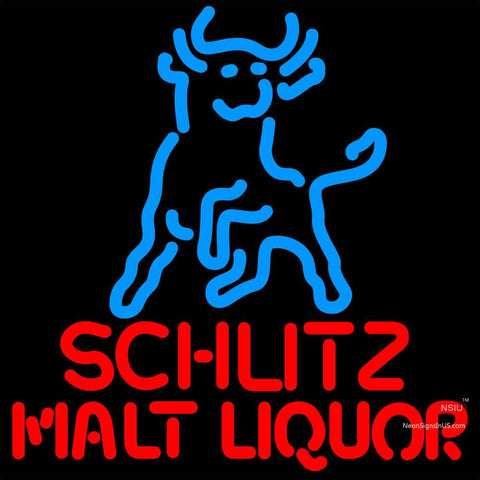 Schlitz Malt Liquor Bull Neon Beer Sign