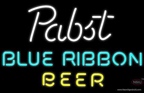 Pabst Blue- Ribbon Beer Text Real Neon Glass Tube Neon Sign
