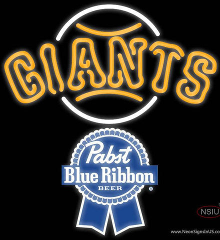 Pabst Blue Ribbon San Francisco Giants MLB Real Neon Glass Tube Neon Sign