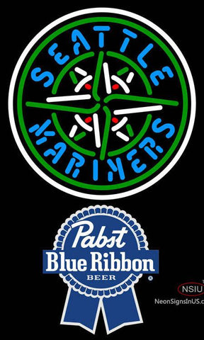 Pabst Blue Ribbon Seattle Mariners MLB Neon Sign   