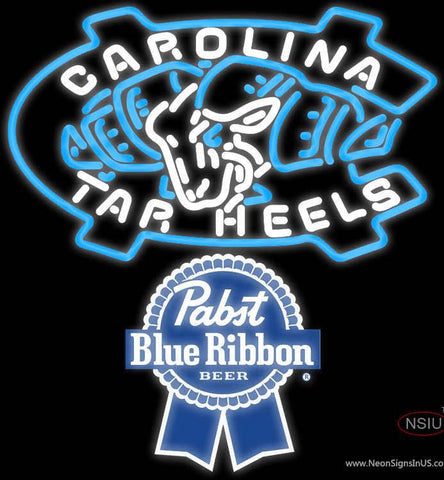 Pabst Blue Ribbon Unc North Carolina Tar Heels MLB Real Neon Glass Tube Neon Sign 