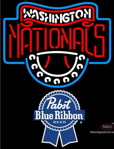 Pabst Blue Ribbon Washington Nationals MLB Neon Sign  
