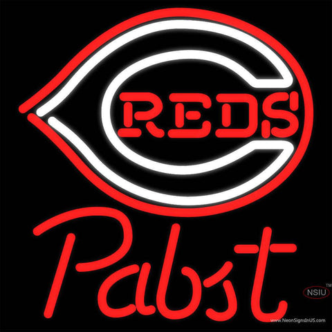 Pabst Cincinnati Reds MLB Beer Real Neon Glass Tube Neon Sign x 