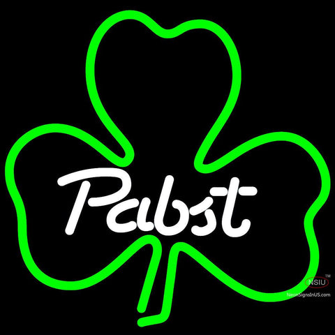 Pabst Green Clover Neon Beer Sign x 