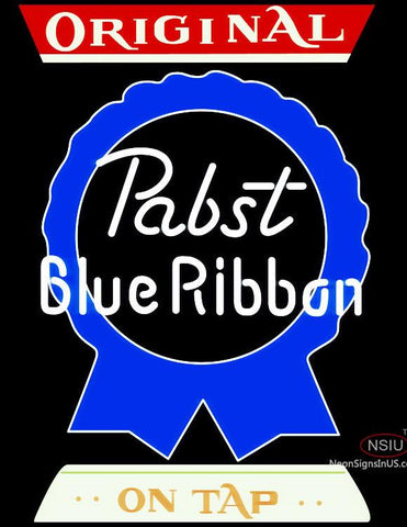 Pabst Blue Ribbon Original On Tap Neon Beer Sign 