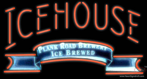 Icehouse Plank Road Brewery Red Neon Beer Sign