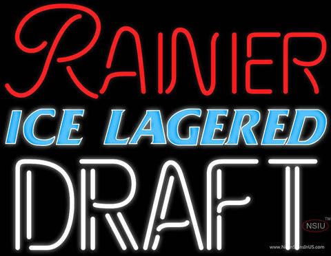 Rainier Ice Lager Red Draft Neon Beer Sign