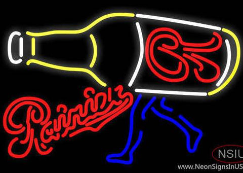 Rainier Walking R Bottle Neon Beer Sign