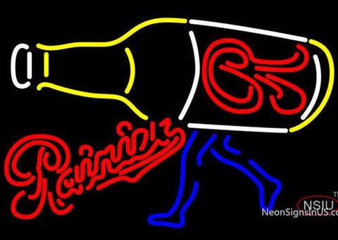 Rainier Walking R Bottle Neon Beer Sign