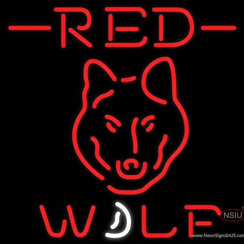 Red Wolf Head all Neon Beer Sign x