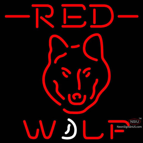 Red Wolf Head all Neon Beer Sign x