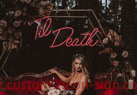 Red Till Death Wedding Home Deco Neon Sign 