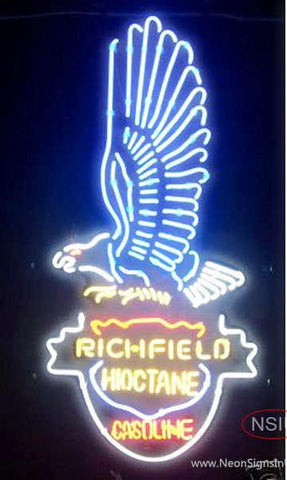 Richfield Hi Octane Gasoline Real Neon Glass Tube Neon Sign 