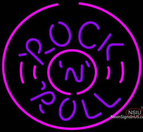 Rock and Roll Record Neon Sign 