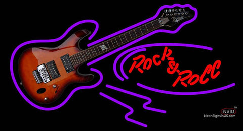 Rock N Roll Electric Guitar Neon Sign 