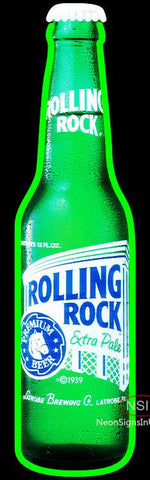 Rolling Rock Bottle Neon Beer Sign 