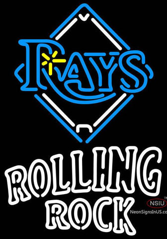 Rolling Rock Double Line Tampa Bay Rays MLB Neon Sign  