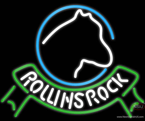 Rolling Rock Horse Head Ribbon Neon Beer Sign