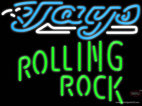 Rolling Rock Single Line Toronto Blue Jays MLB Real Neon Glass Tube Neon Sign