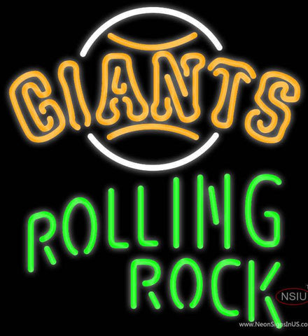 Rolling Rock Single Line San Francisco Giants MLB Real Neon Glass Tube Neon Sign 