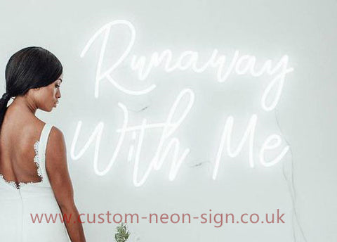 Rvnaway With Me Wedding Home Deco Neon Sign 
