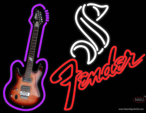 Steinlager Red Fender Guitar Real Neon Glass Tube Neon Sign 