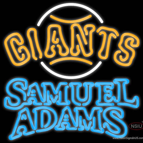 Samual Adams Double Line San Francisco Giants MLB Real Neon Glass Tube Neon Sign 