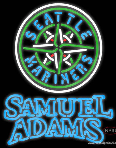 Samual Adams Double Line Seattle Mariners MLB Real Neon Glass Tube Neon Sign 