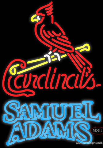 Samual Adams Double Line St Louis Cardinals MLB Real Neon Glass Tube Neon Sign 