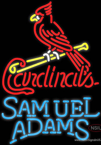 Samual Adams Single Line St Louis Cardinals MLB Real Neon Glass Tube Neon Sign