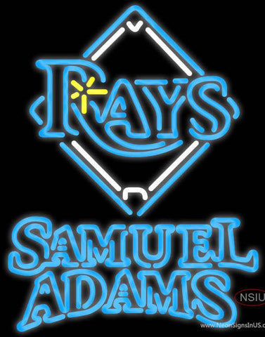 Samuel Adams Double Line Tampa Bay Rays MLB Real Neon Glass Tube Neon Sign 