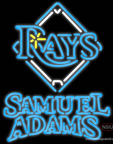 Samuel Adams Double Line Tampa Bay Rays MLB Real Neon Glass Tube Neon Sign