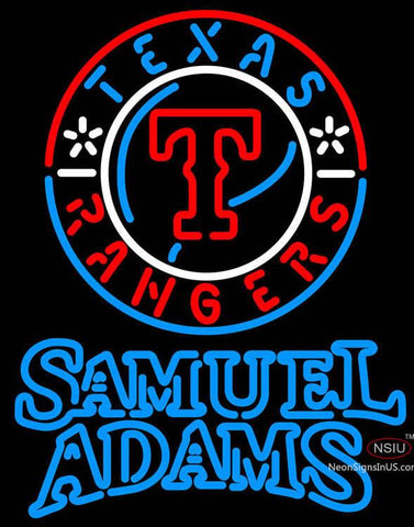 Samuel Adams Double Line Texas Rangers MLB Neon Sign   