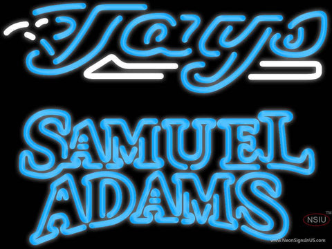 Samuel Adams Double Line Toronto Blue Jays MLB Real Neon Glass Tube Neon Sign 