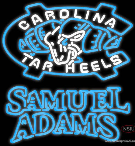 Samuel Adams Double Line Unc North Carolina Tar Heels MLB Real Neon Glass Tube Neon Sign 