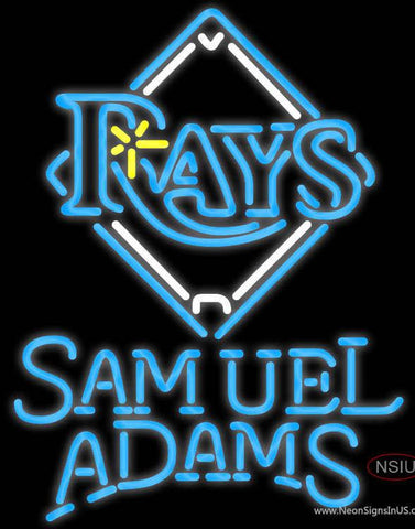 Samuel Adams Single Line Tampa Bay Rays MLB Real Neon Glass Tube Neon Sign 