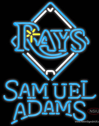 Samuel Adams Single Line Tampa Bay Rays MLB Real Neon Glass Tube Neon Sign