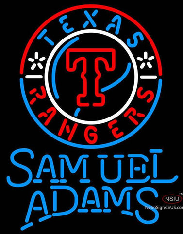 Samuel Adams Single Line Texas Rangers MLB Neon Sign  