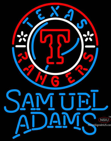 Samuel Adams Single Line Texas Rangers MLB Neon Sign   