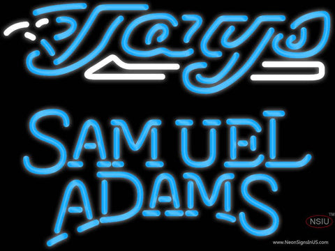 Samuel Adams Single Line Toronto Blue Jays MLB Real Neon Glass Tube Neon Sign 