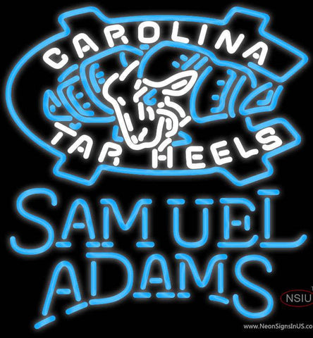 Samuel Adams Single Line Unc North Carolina Tar Heels MLB Real Neon Glass Tube Neon Sign