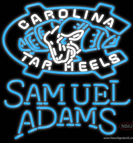 Samuel Adams Single Line Unc North Carolina Tar Heels MLB Real Neon Glass Tube Neon Sign 