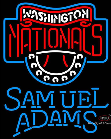 Samuel Adams Single Line Washington Nationals MLB Neon Sign  